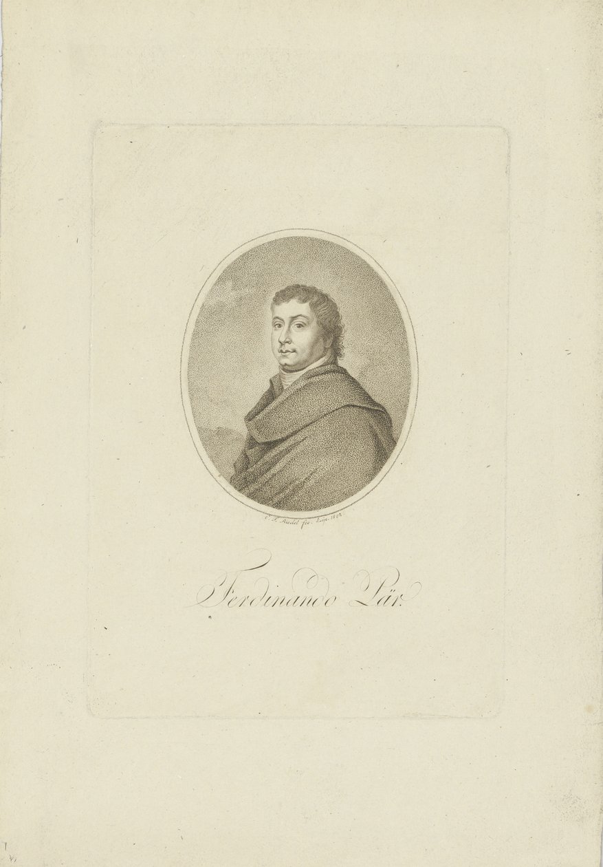 Porträtt av Ferdinando Paer 1771-1839, 1802. av Carl Traugott Riedel