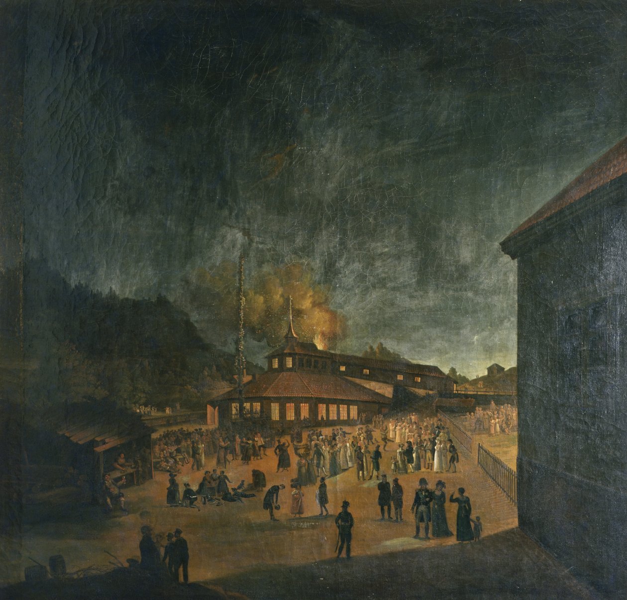 Riksfirande på Bærum Jernverk (järnfabrik) midsommar av Carl Vogt