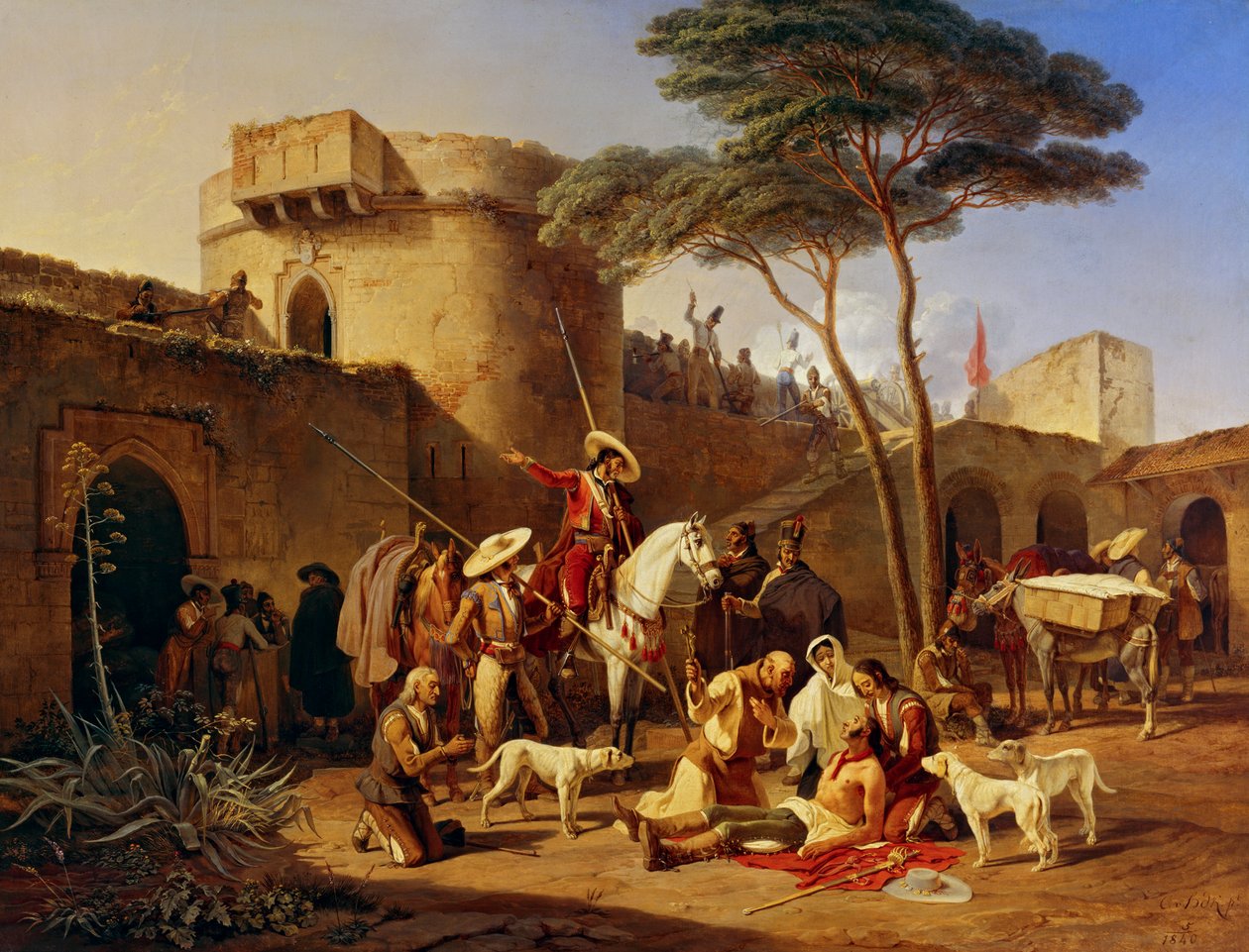 Spansk gerilla i ett fort av Carl Wilhelm Freiherr von Heideck