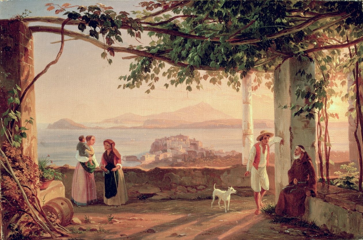 Pozzuoli, ca 1831 av Carl Wilhelm Goetzloff