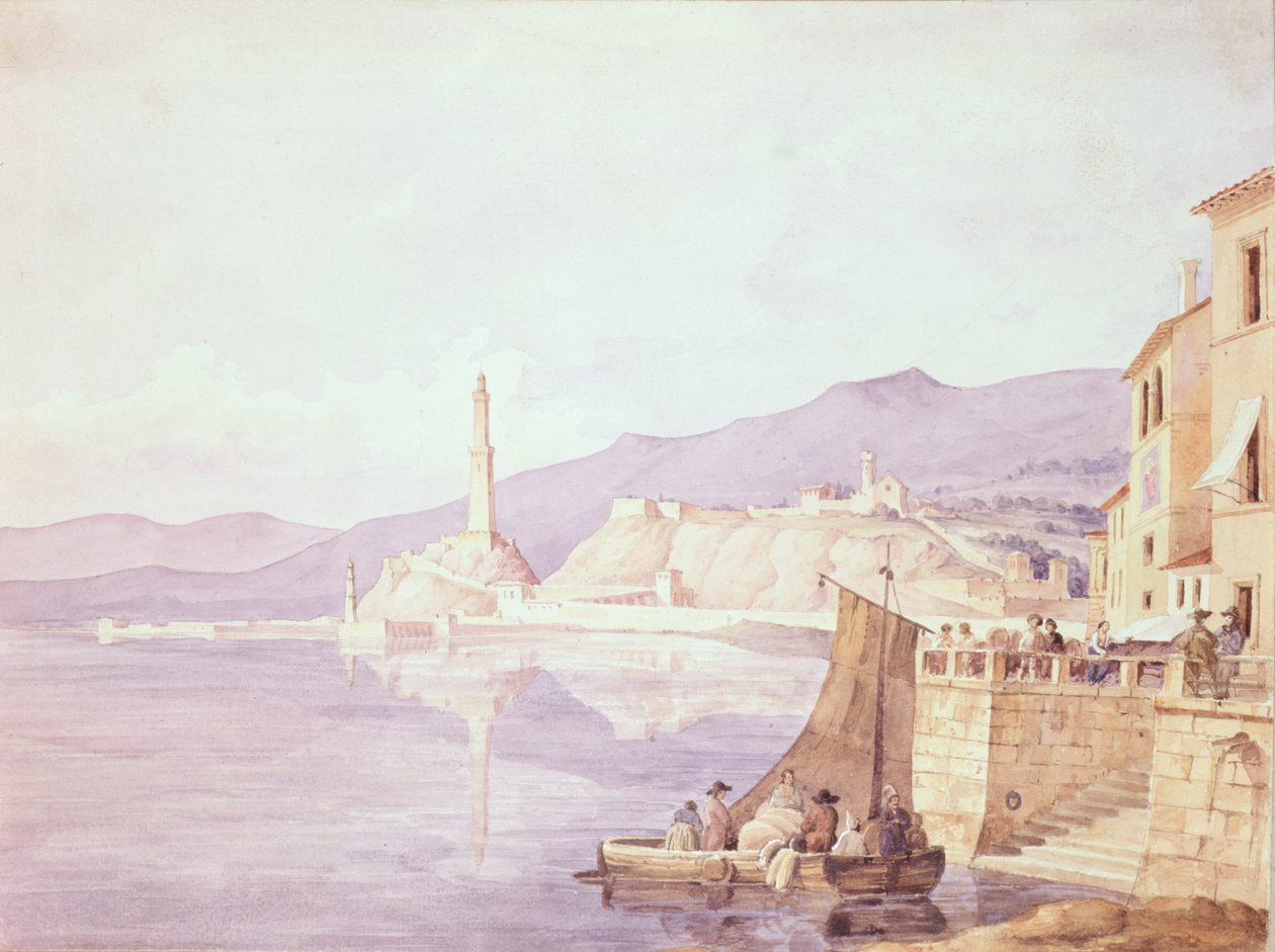 Genuas hamn, 1835 av Carl Wilhelm Goetzloff