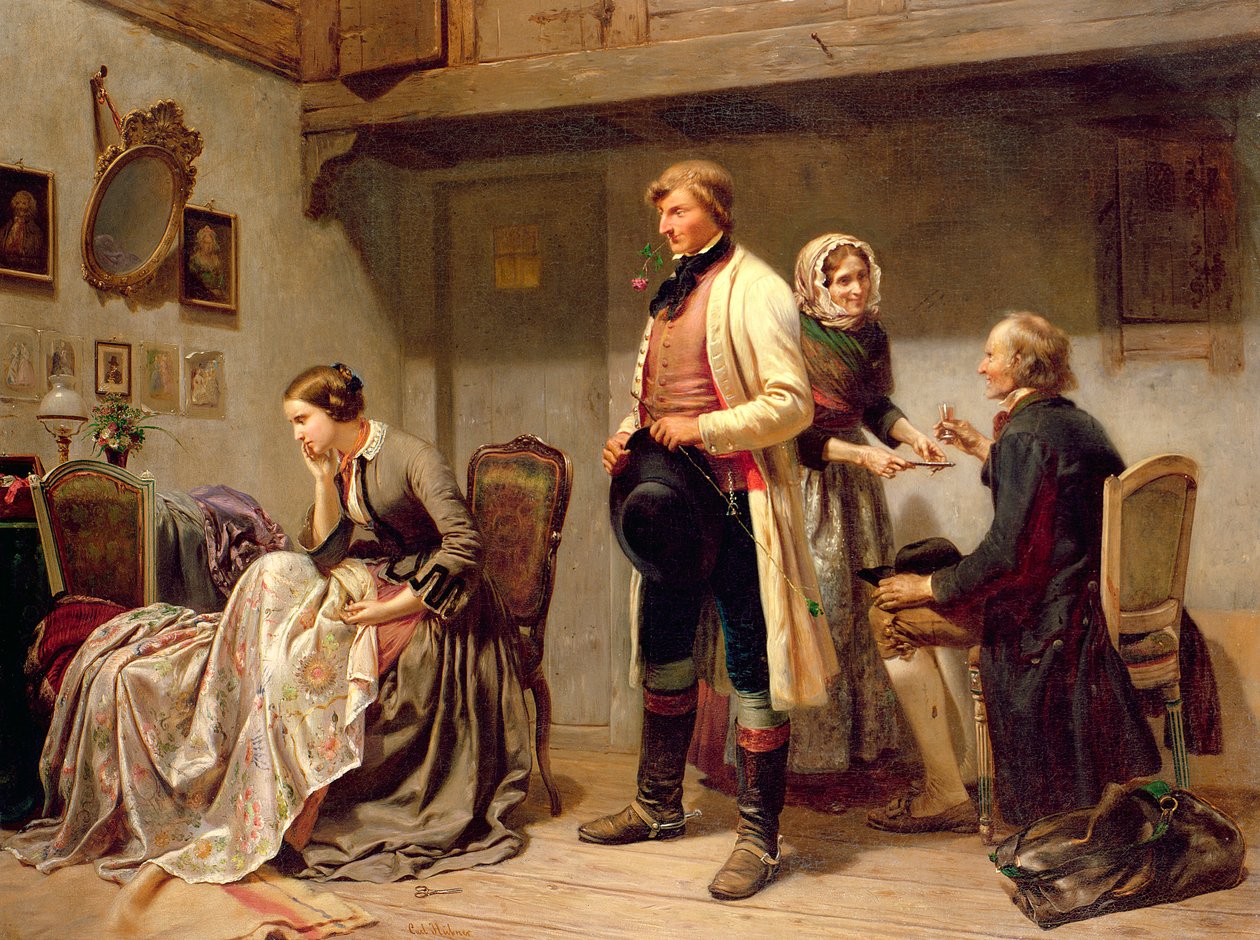 En skål för det förlovade paret (olja) av Carl Wilhelm Huebner