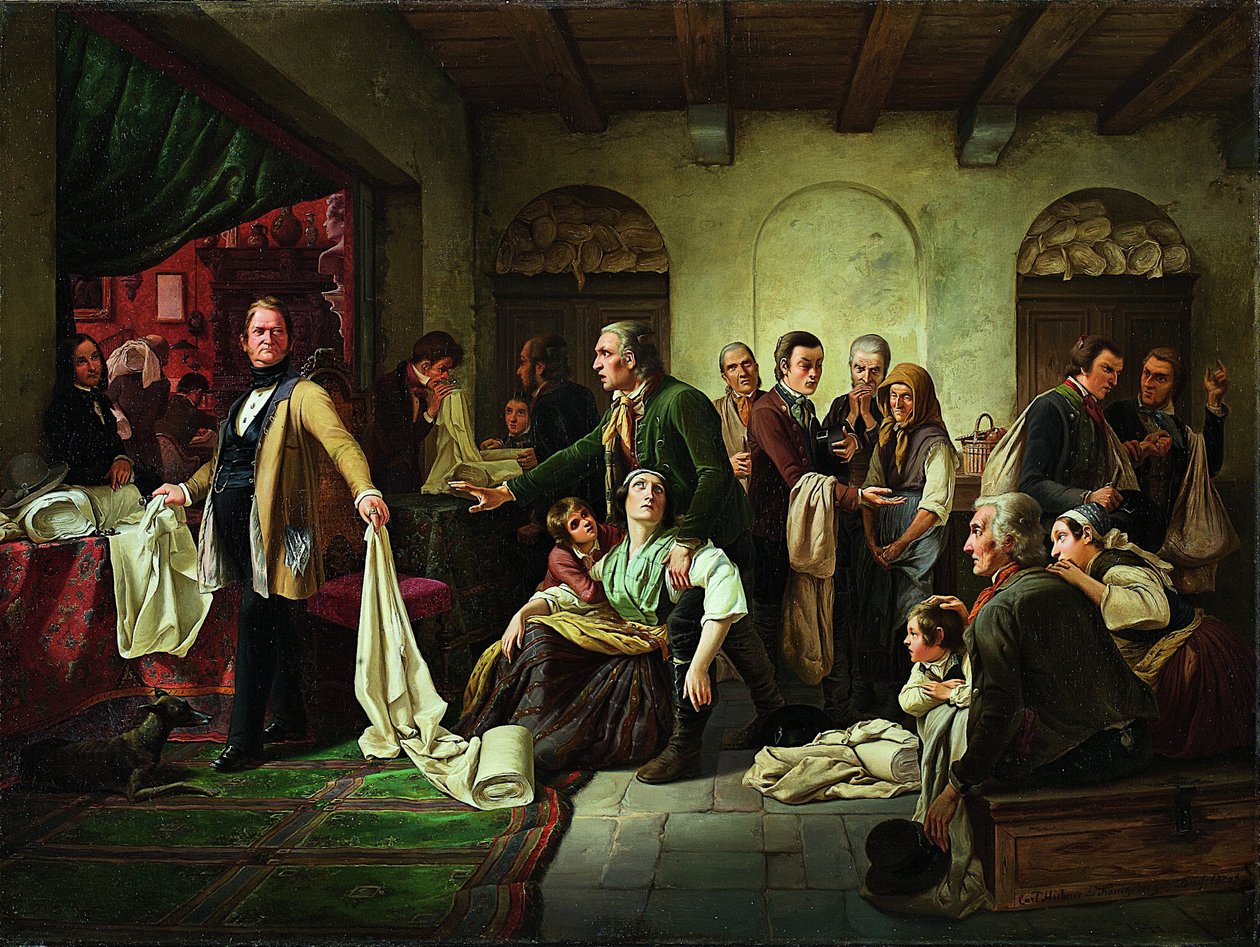 De schlesiska vävarna, 1844 av Carl Wilhelm Huebner