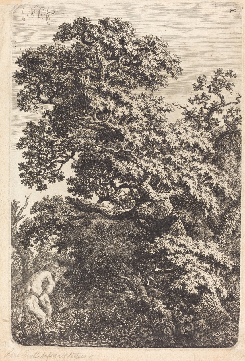 Satyr och nymf i ett träsk av Carl Wilhelm Kolbe