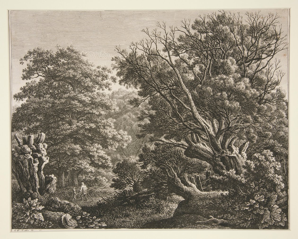 Landskap med knotiga träd av Carl Wilhelm Kolbe the elder