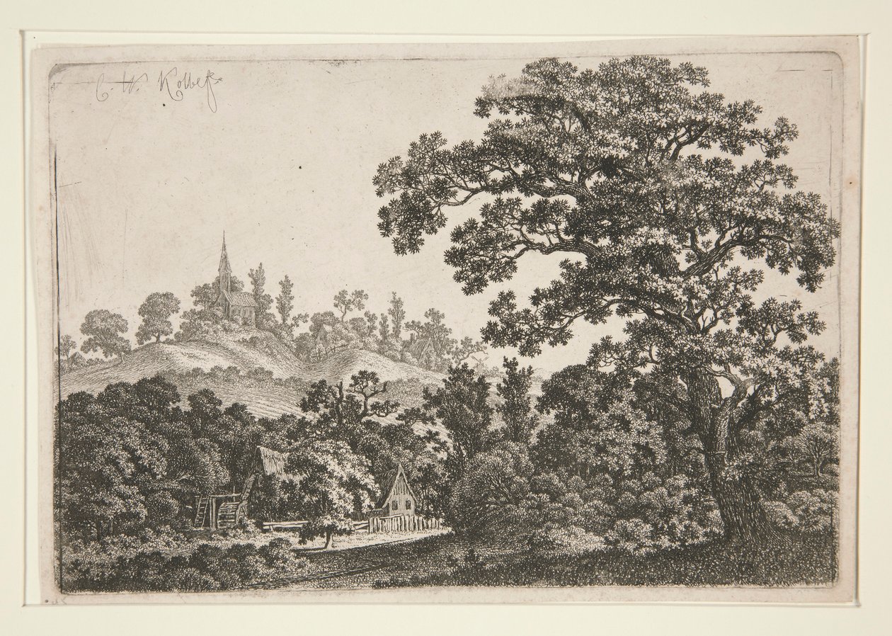 Landskap med kvarn av Carl Wilhelm Kolbe the elder