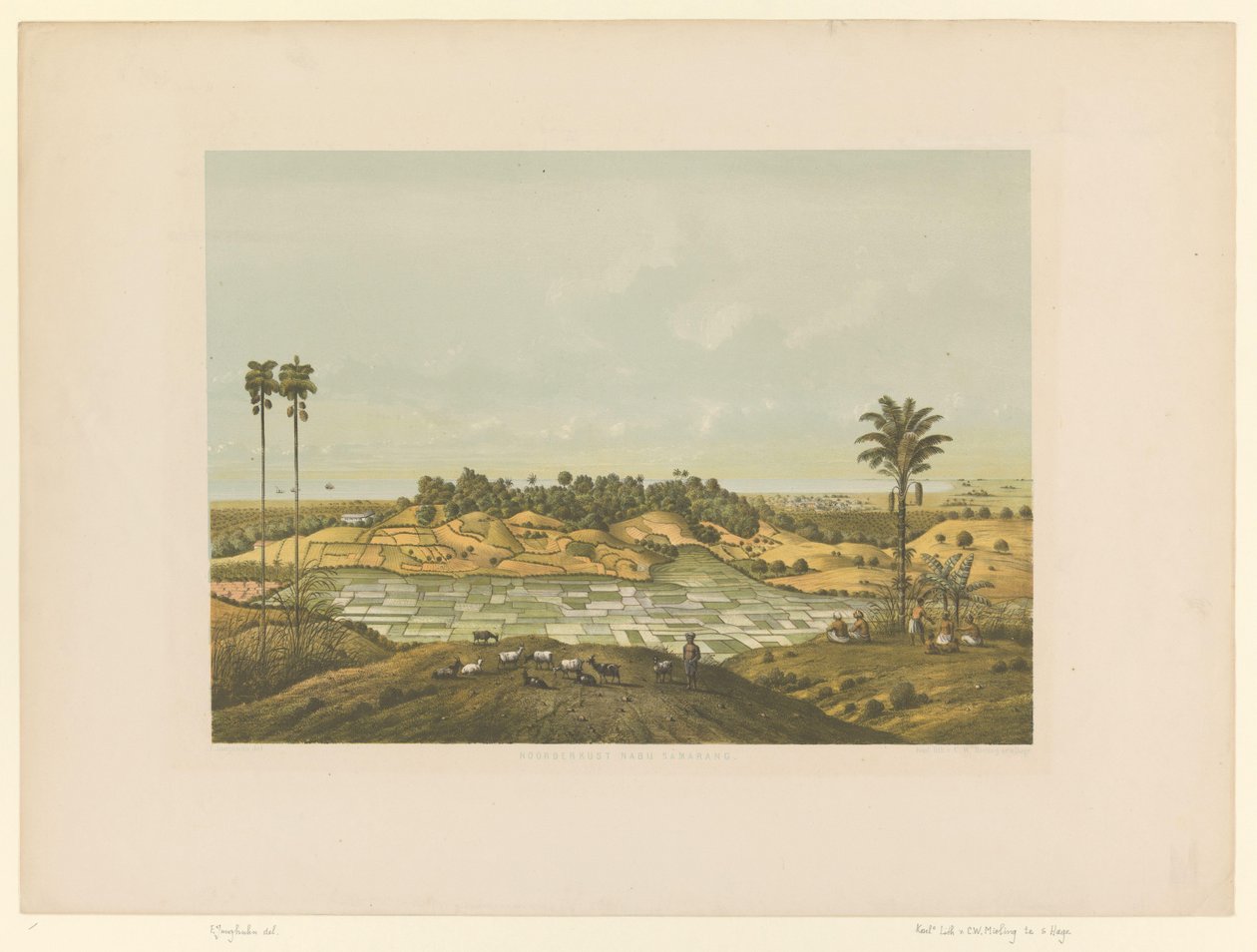 Utsikt över ett landskap nära Semarang Norra kusten vid Semarang (titel på objekt) av Carl Wilhelm Mieling (possibly)