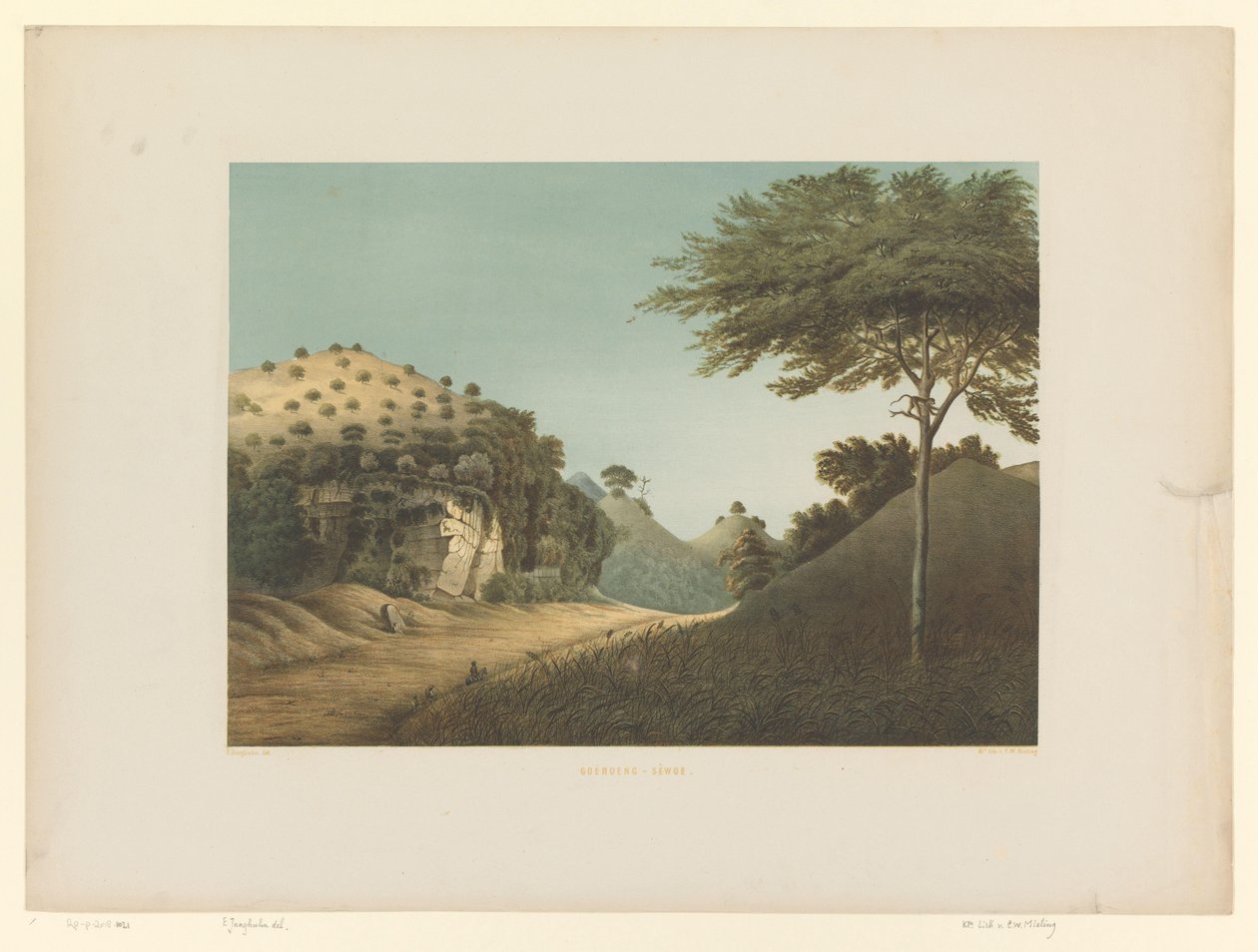 Utsikt över ett landskap i Gunung Sewu Goênoeng-Sèwoe (titel på objekt) av Carl Wilhelm Mieling (possibly)