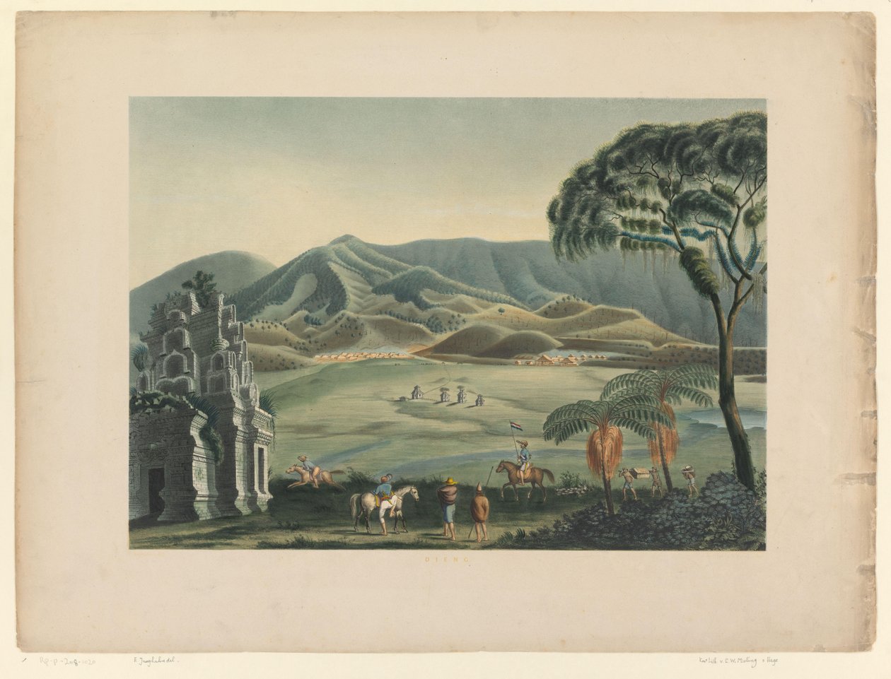 Utsikt över ett landskap på Dieng-platån Dieng (titel på objekt) av Carl Wilhelm Mieling (possibly)