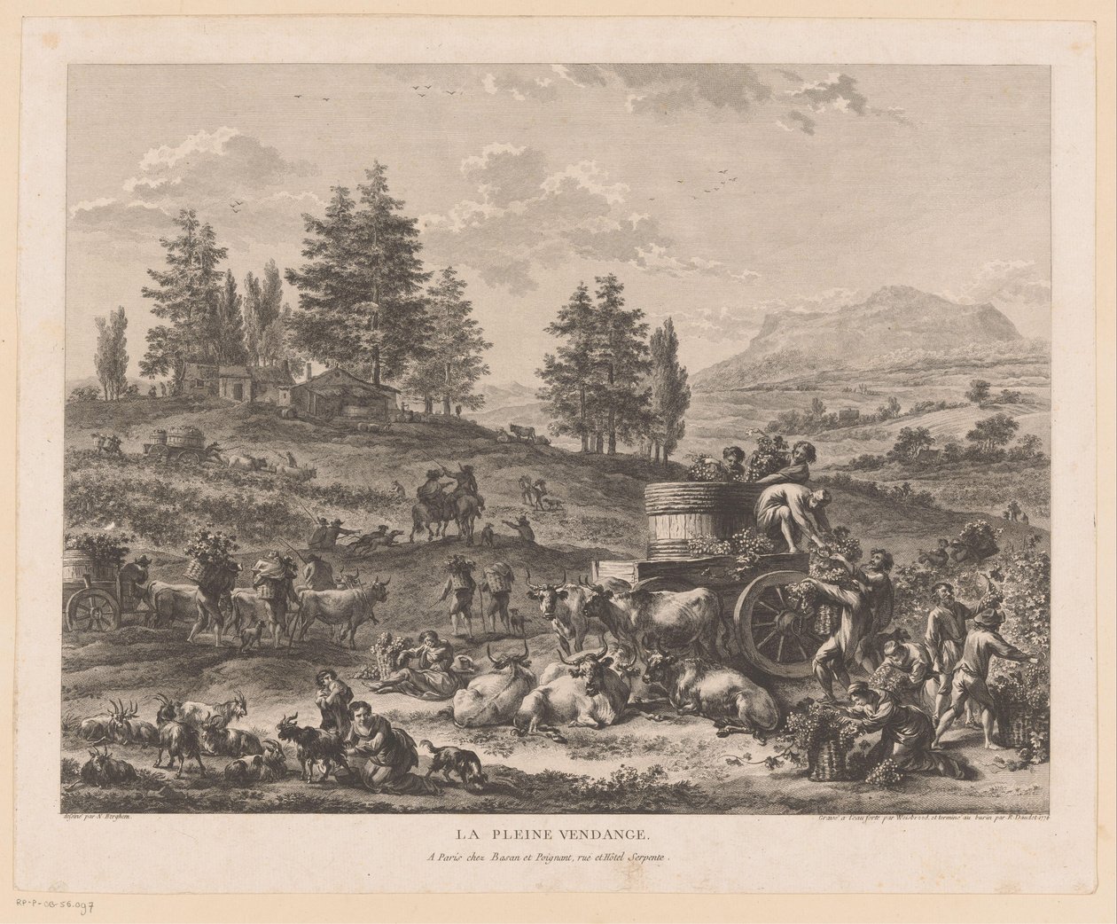 Vintage i ett landskap La pleine vendange (titel på objekt) av Carl Wilhelm Weisbrod