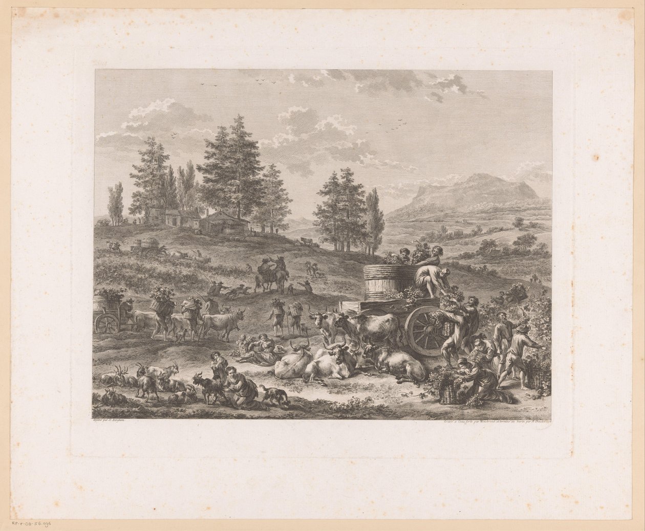 Vintage i ett landskap la pleine vendange av Carl Wilhelm Weisbrod