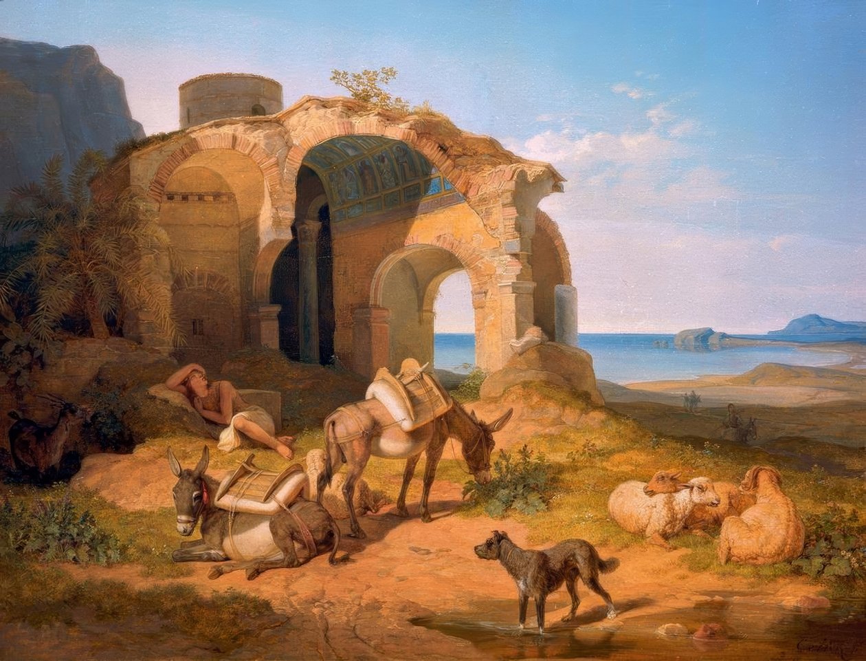 Landskap med ruinerna av en bysantinsk kyrka av Carl Wilhelm von Heideck
