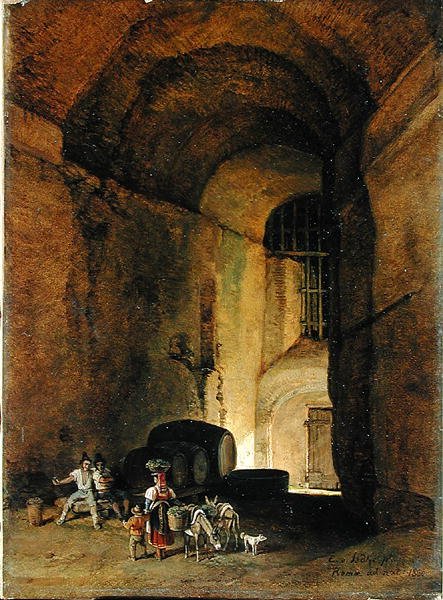 An Osteria, 1830 (1836?) (olja på papper på duk) av Carl Wilhelm von Heidick