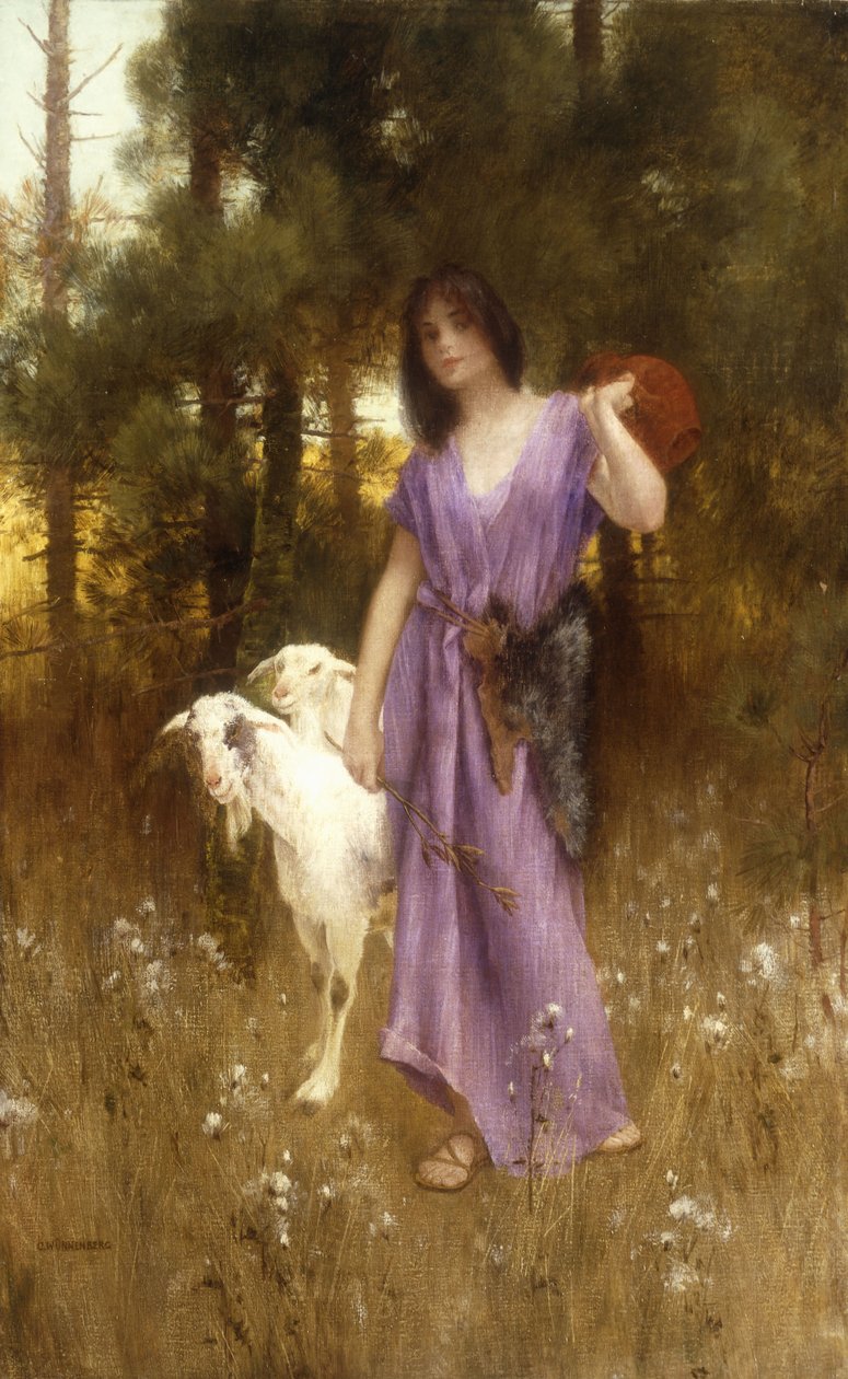 Herdinnan (olja på duk) av Carl Wunnerberg