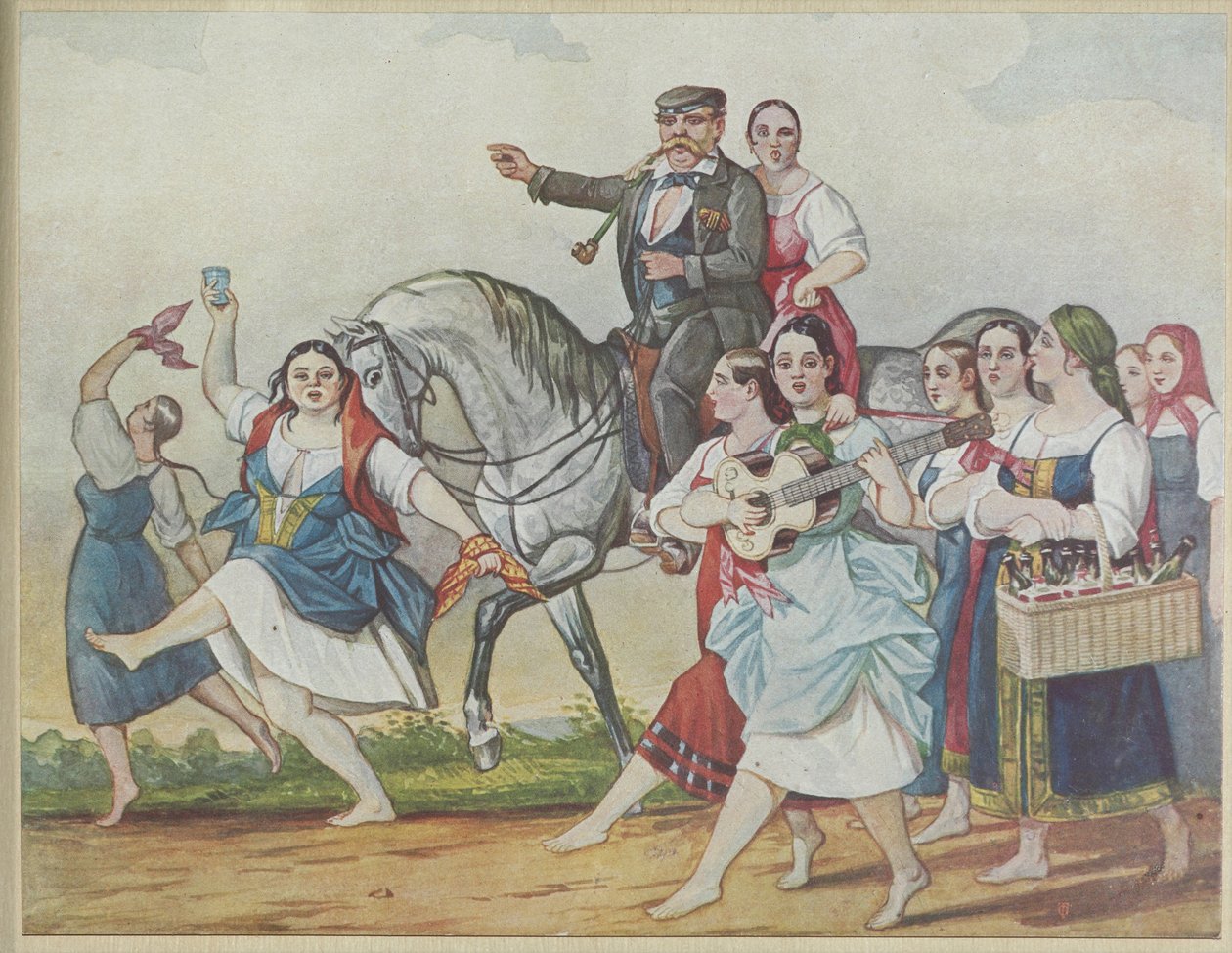 Hyresvärden och hans harem, 1830-1840-talet. av Carl von Hampeln