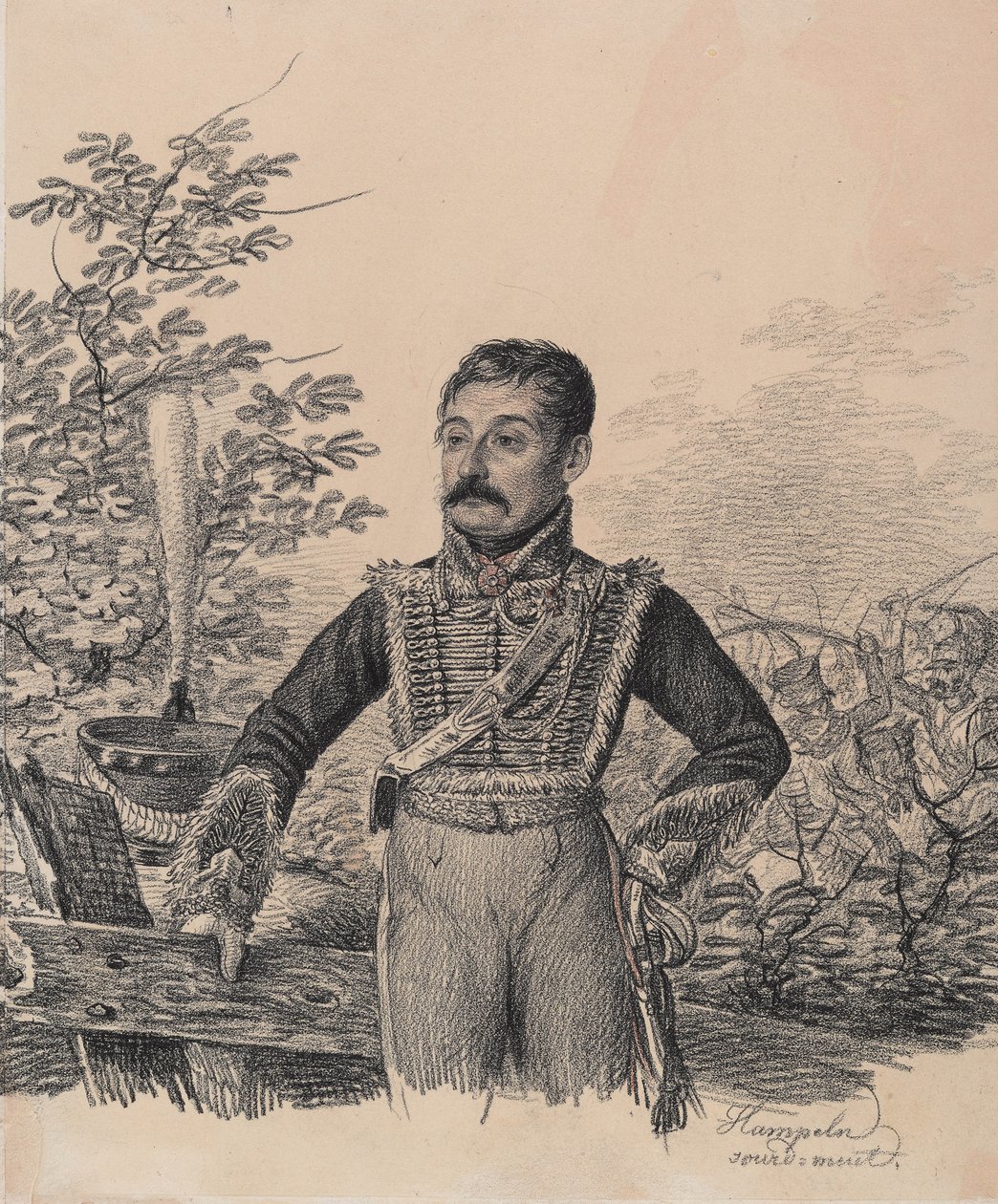 Porträtt av Akim Vasilyevich Duvanov, tidigt 1820-tal. av Carl von Hampeln