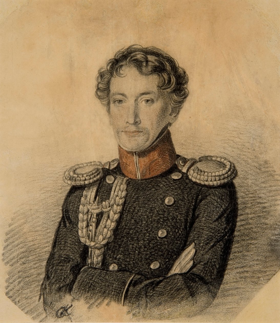 Porträtt av Alexander Ivanovich Dmitriev-Mamonov 1787-1836, tidigt 1820-tal. av Carl von Hampeln