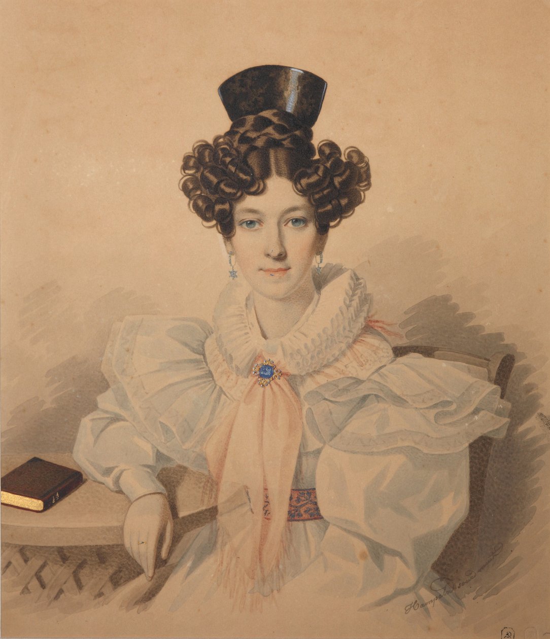 Porträtt av Anna Platonovna Plautina 1808-1886, 1830-talet. av Carl von Hampeln