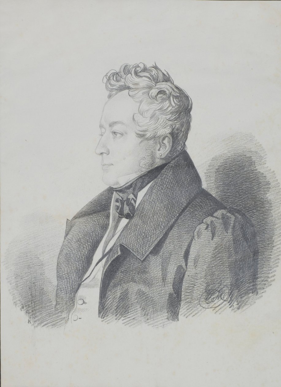 Porträtt av greve Alexander Dmitrievich Olsufyev 1790-1853, efter 1832. av Carl von Hampeln