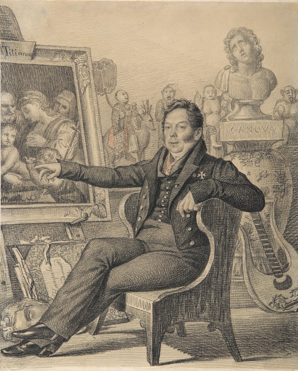 Porträtt av greve Nikita Ivanovich Dondukov-Korsakov 1776-1857, 1821. av Carl von Hampeln
