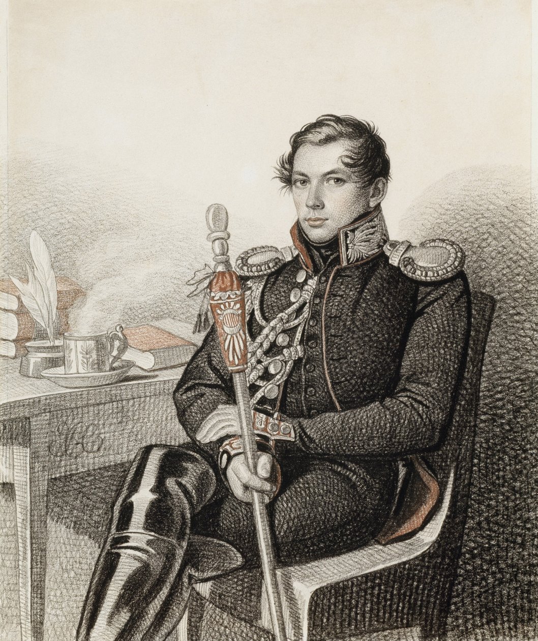 Porträtt av greve Pjotr Petrovitj Konovnitsyn 1803-1830, 1822-1823. av Carl von Hampeln