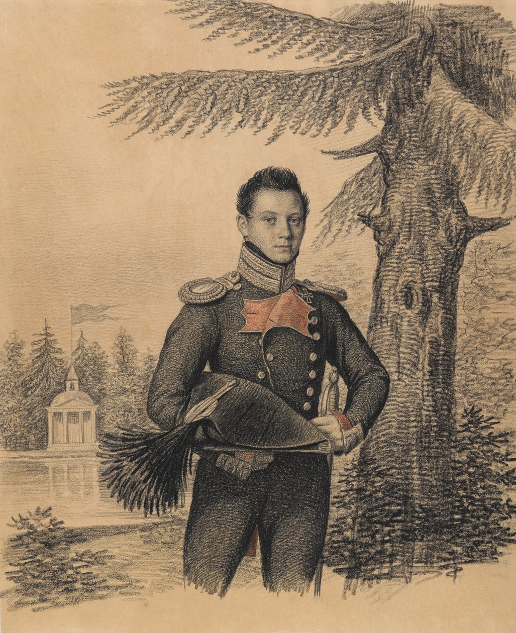 Porträtt av Fjodor Ivanovich Dolgopolov 1792-1856, 1820-talet. av Carl von Hampeln