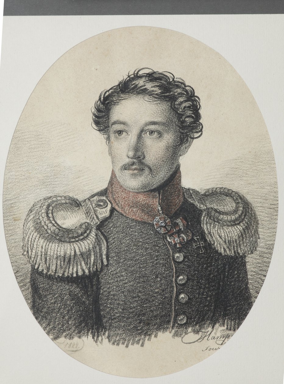 Porträtt av Nikolai Vasilyevich Khvostov 1793-1837, 1822. av Carl von Hampeln