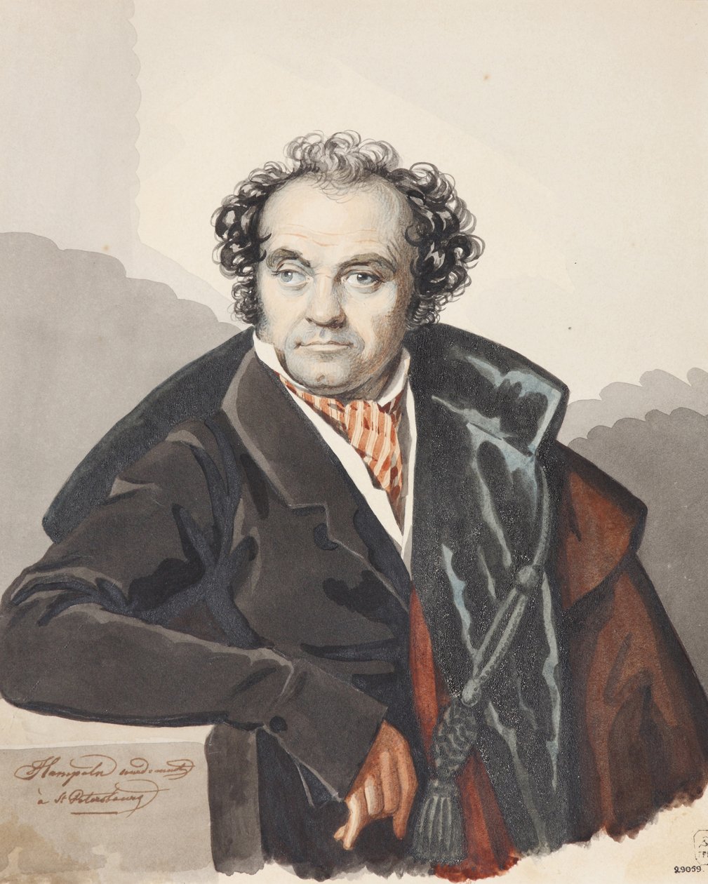 Porträtt av Sergey Dmitryevich Lvov 1781-1857, 1820-talet. av Carl von Hampeln