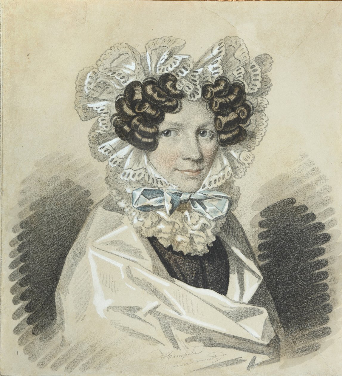 Porträtt av Sofia Kharitonovna Mudrova 1786-1833, 1820s. av Carl von Hampeln