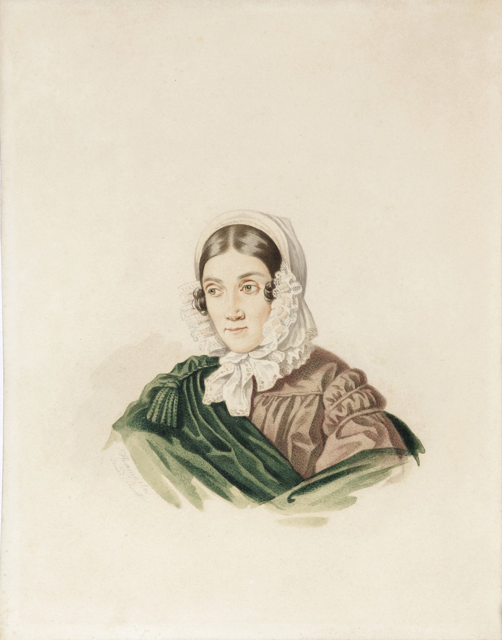 Porträtt av Tatiana Petrovna Lviv 1789-1848, född Poltoratskaya, 1830-talet. av Carl von Hampeln