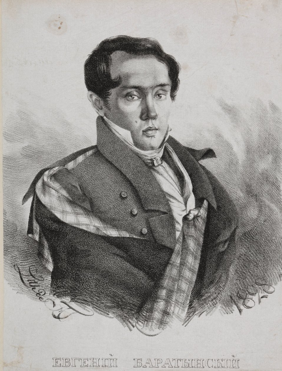 Porträtt av poeten Yevgeny Abramovich Baratynsky 1800-1844, 1828. av Carl von Hampeln