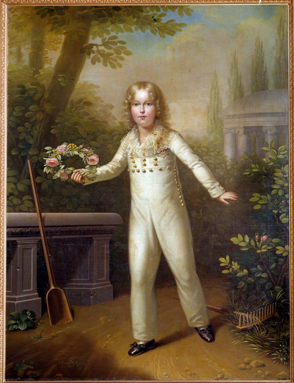 Porträtt av barnet Aiglon (1811-1832) Kung av Rom Napoleon II, hertig av Reichstadt, son till kejsar Napoleon I runt åtta års ålder. Målning av Carl Sales (1791-1870) (ec.autr.) 1800-talets Wien, Kunsthistorische Museum av Carl von Sales