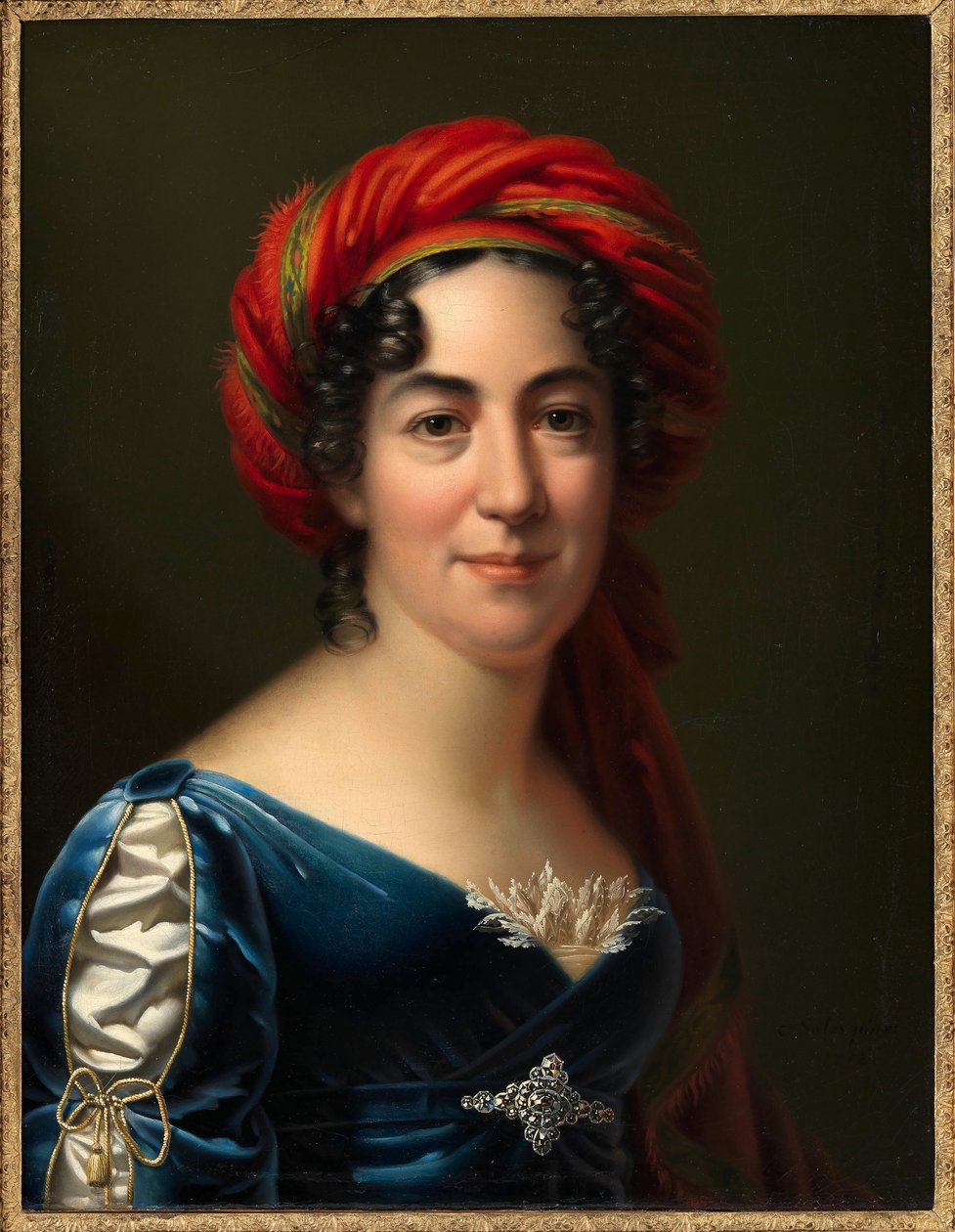 Porträtt av författaren Caroline Pichler 1769-1843, 1818. av Carl von Sales