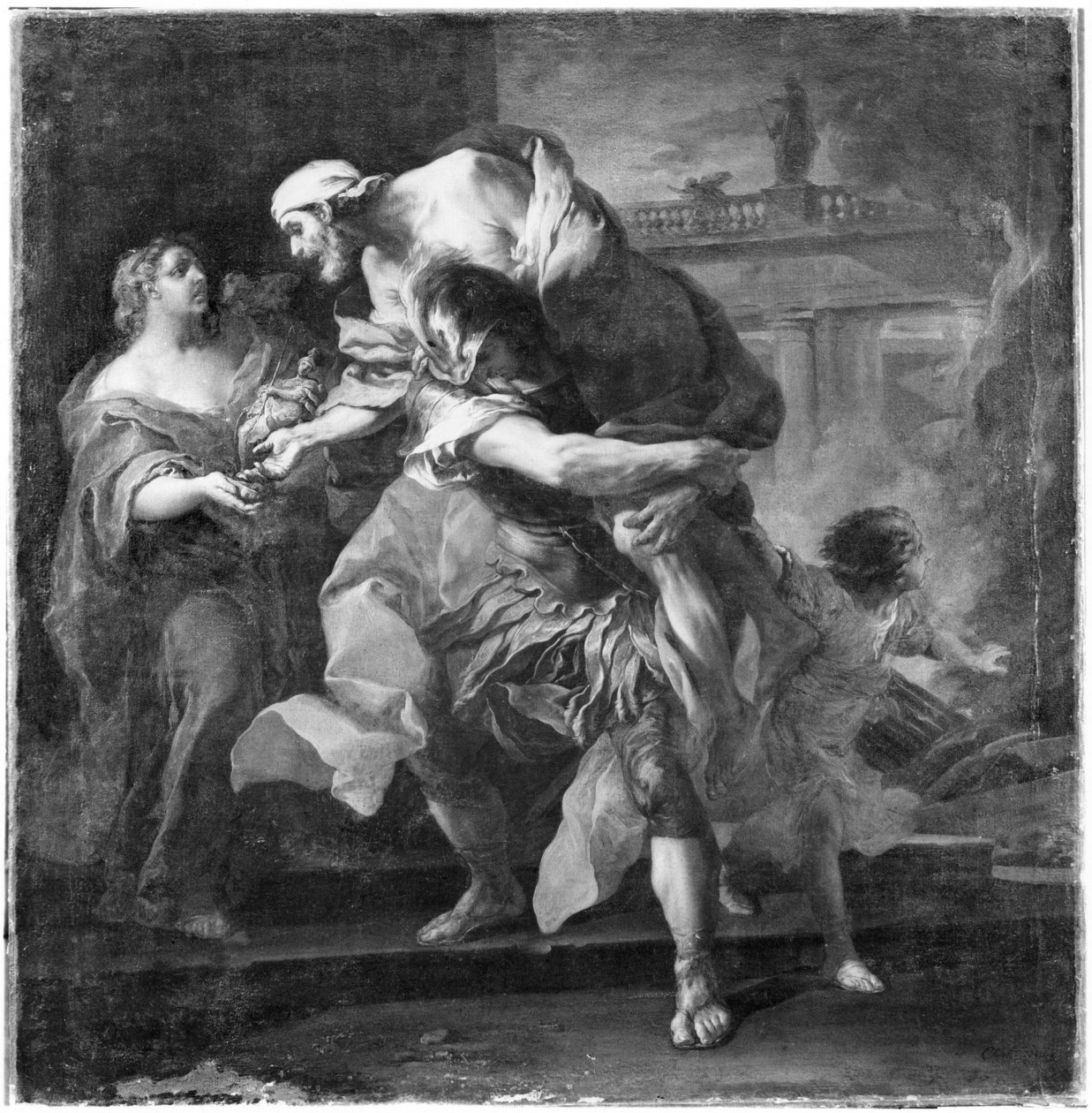 Aeneas bär Anchises, 1729 av Carle van Loo