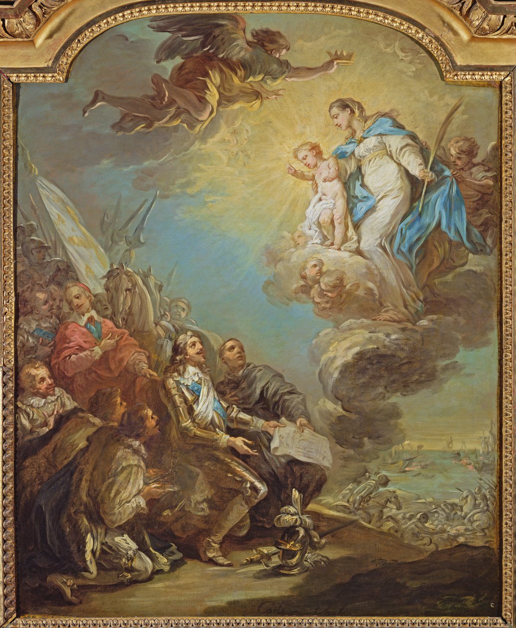 Studie för Ludvig XIII (1601-43) Invigning av kyrkan Notre-Dame-des-Victoires till jungfrun 1629, före 1748 av Carle van Loo