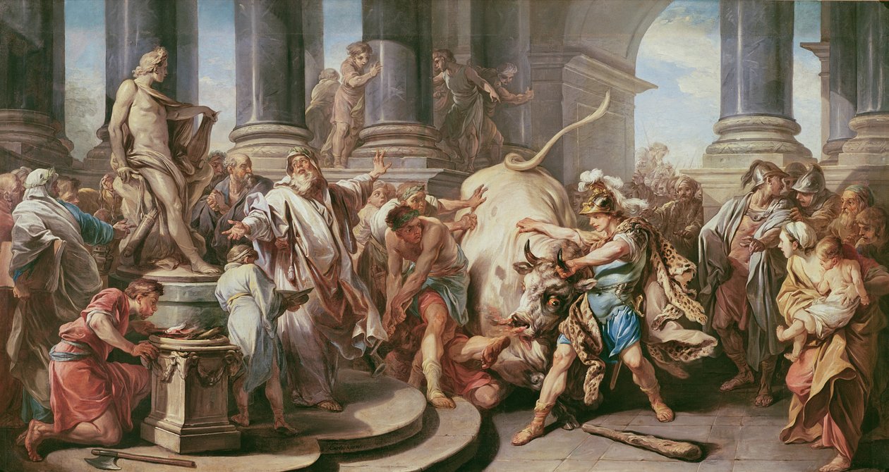 Theseus erövrar tjuren vid Marathon, 1732-34 av Carle van Loo