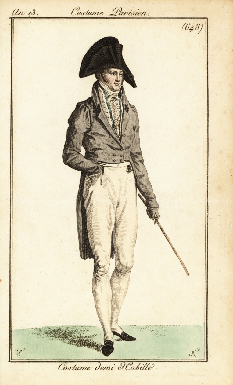 Dandy i semi-formella kläder, Paris av Carle (after) Vernet