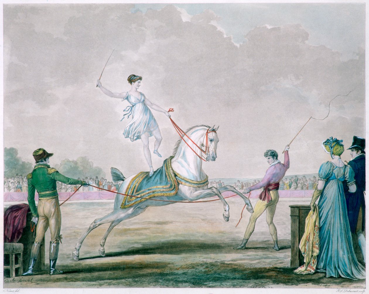 Cirkushästens övningar, c1818-1836 av Carle Vernet