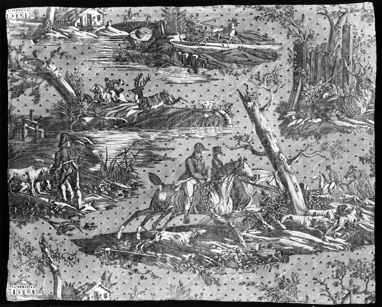 La Route de Jouy (Vägen till Jouy) (Möbeltyg) av Carle Vernet