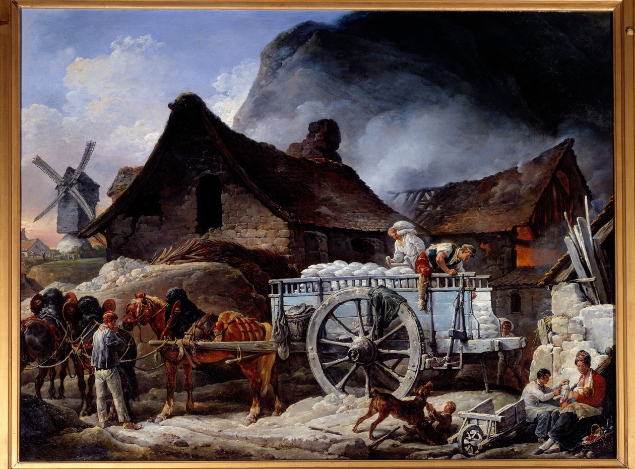 Gipsugn i Montmartre Målning av Antoine dit Carle Vernet (1758-1836) 1825 Fontaine Chaalis. Institutionen för Frankrikes museum av Carle Vernet