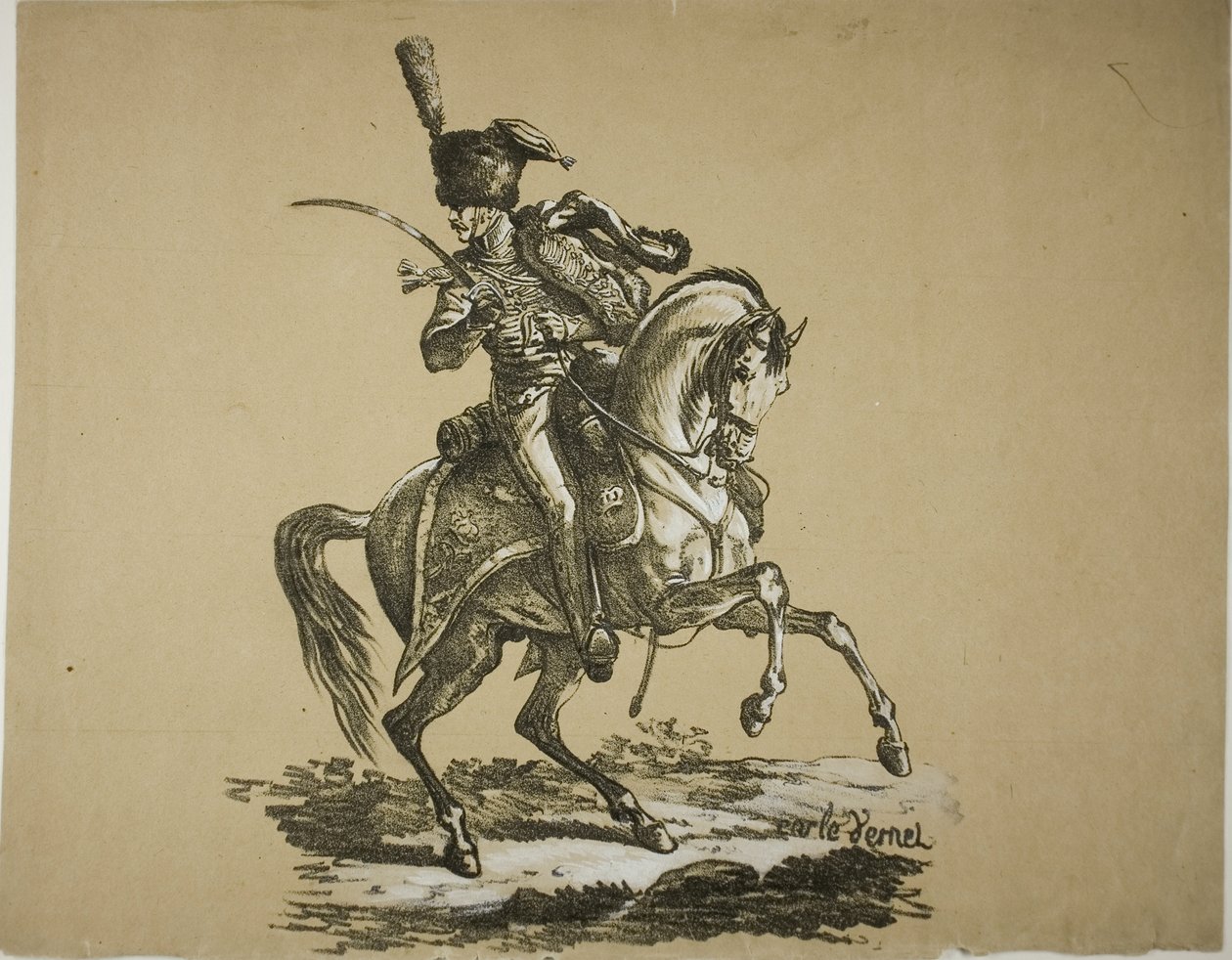 Royal Guard, Rided Hussard and Horse, nr 6 av Carle Vernet