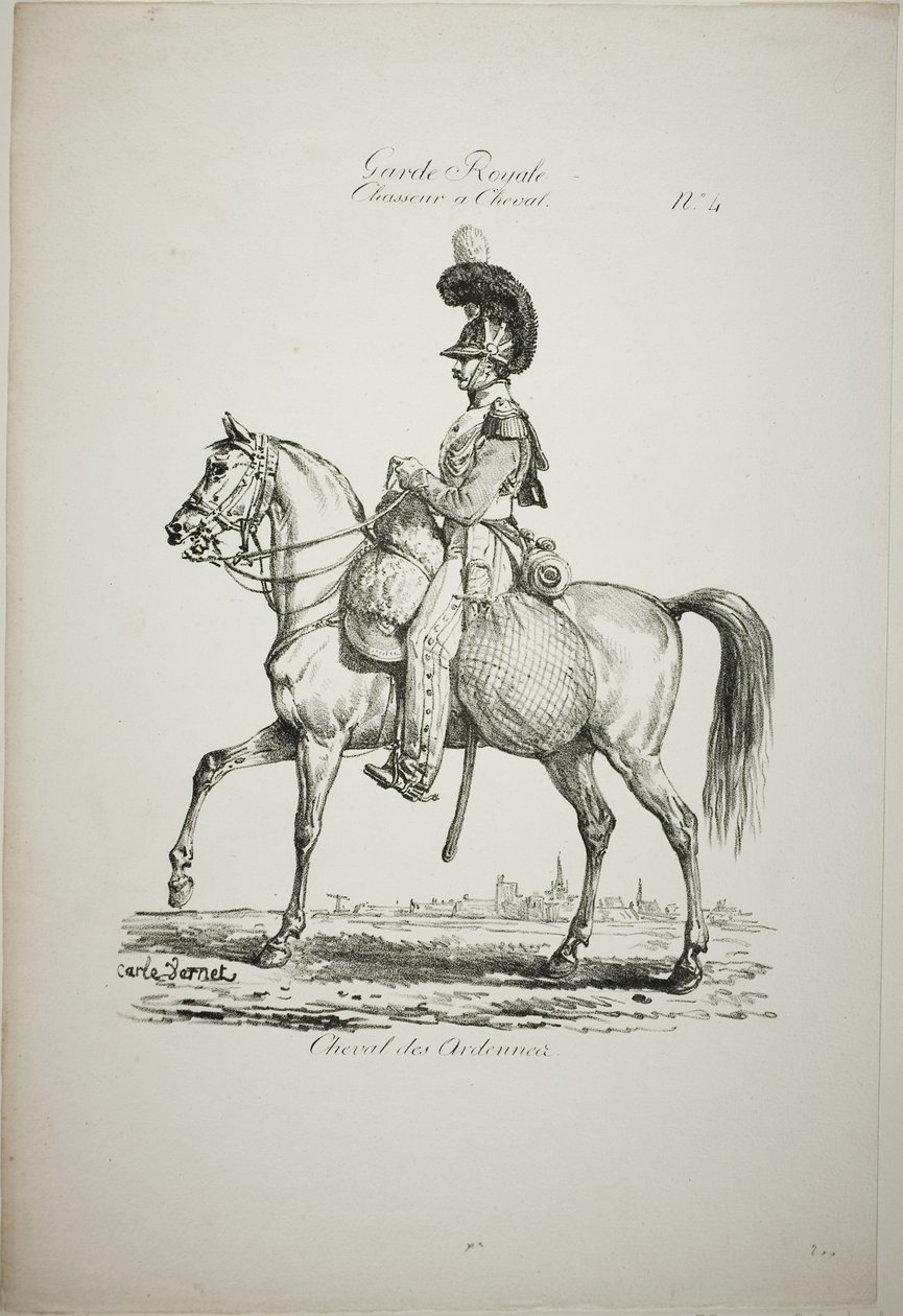 Royal Guard, Norman Mounted Light Infantryman and Horse, nr 4 av Carle Vernet