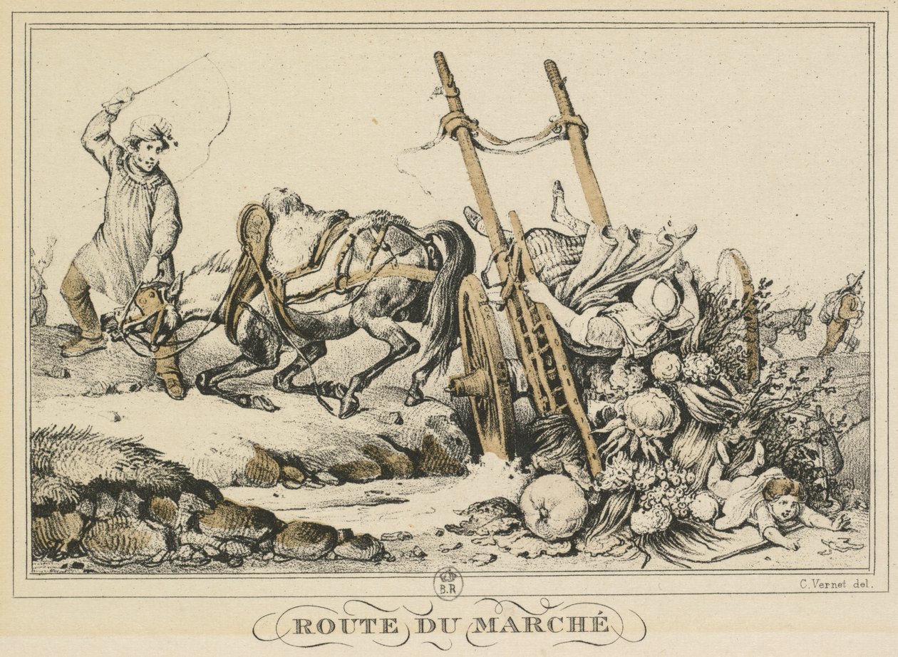 Scenes of Daily Life, Roads and Paths: Road to Market, 1819. av Carle Vernet