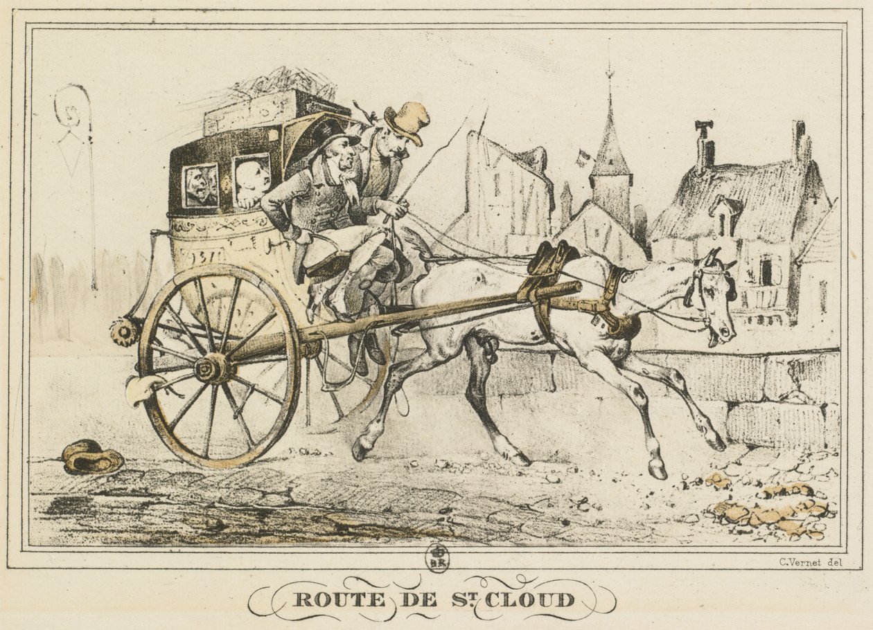 Scener av dagligt liv, vägar och stigar: Road to Saint-Cloud av Carle Vernet