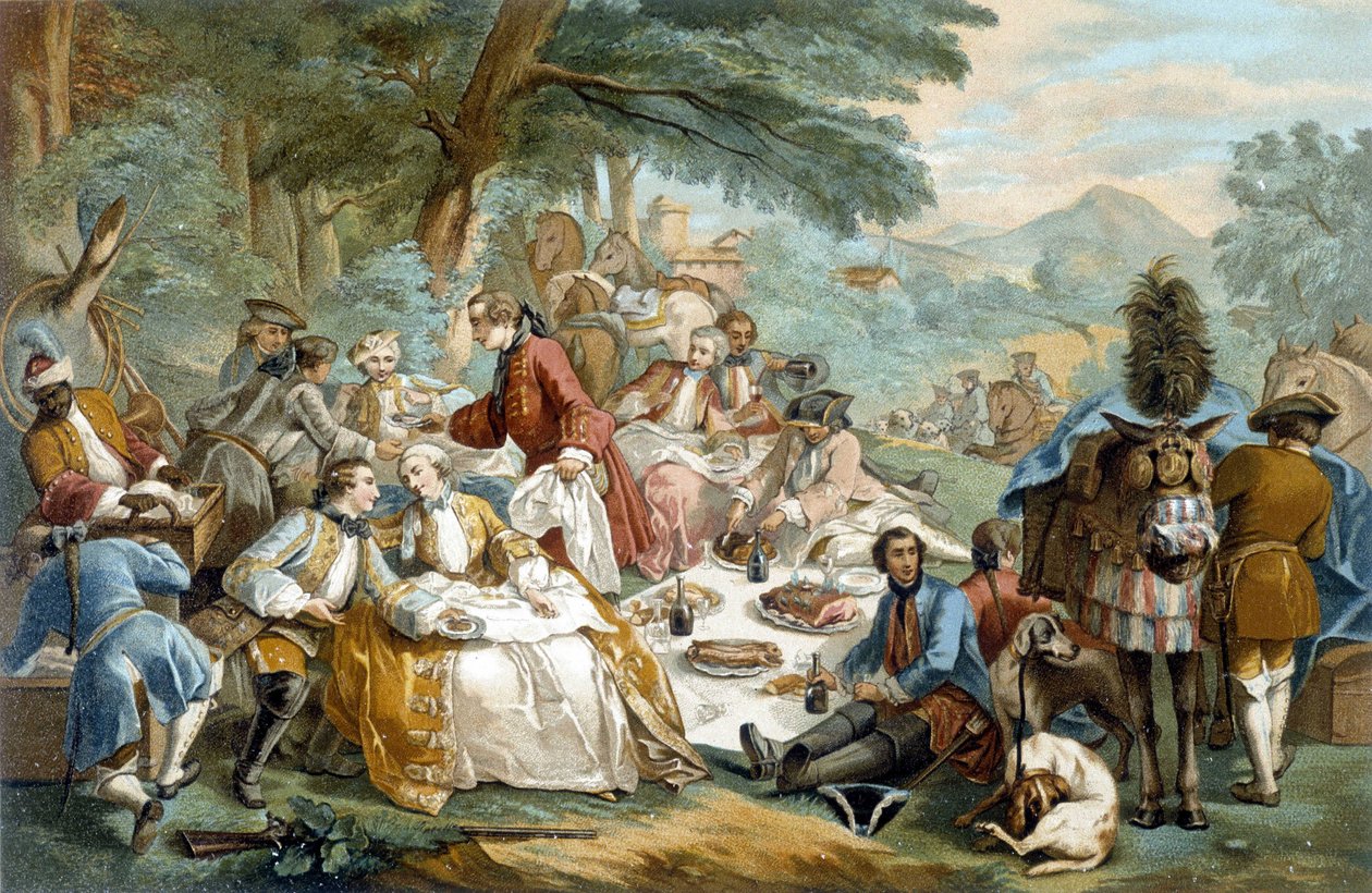 Jaktlunch - efter Carle Van Loo av Carle van (after) Loo
