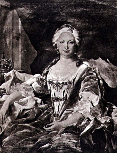 Isabella (Elizabeth) nee Farnese (1692-1766) (litografi) av Carle van (after) Loo