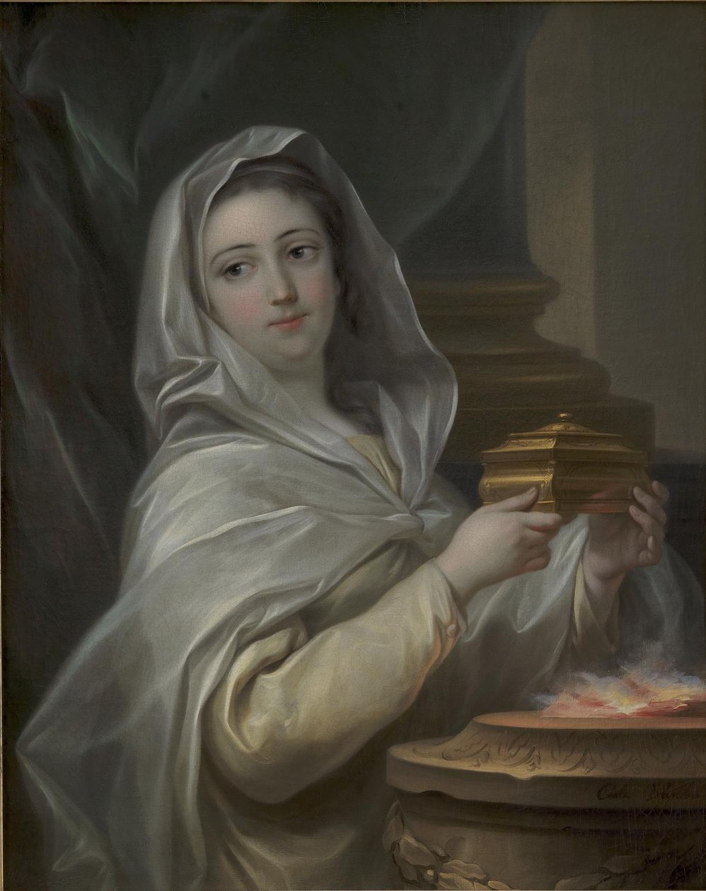 En Vestal. Kvinna porträtterad som en vestal? av Carle van Loo