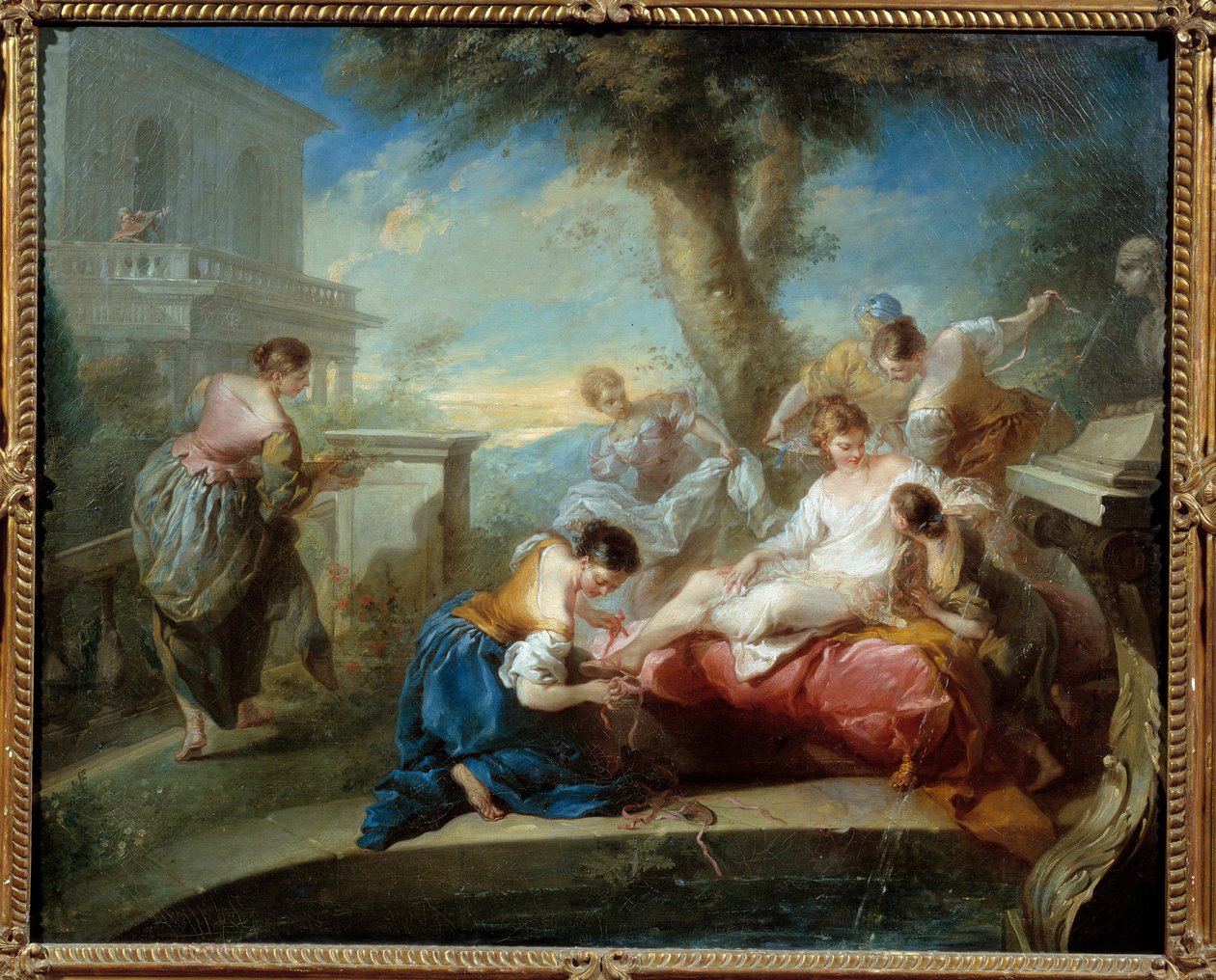 David och Betsabee. Målning av Carle Van Loo (1705-1765). Meaux.Musee Bossuet av Carle van Loo