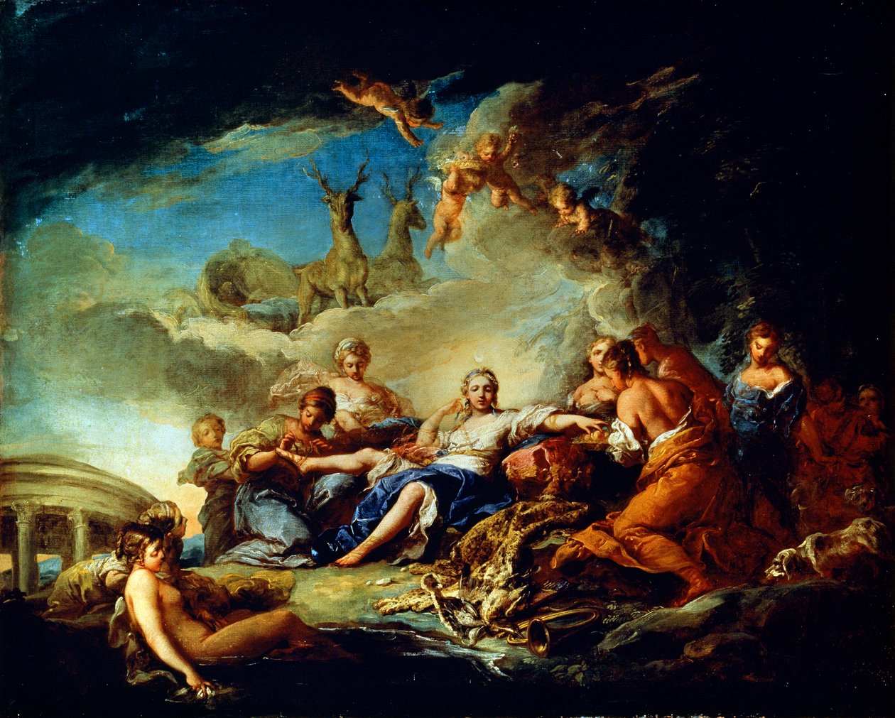 Dianas Rest on the Hunt, 1600-talet. av Carle van Loo