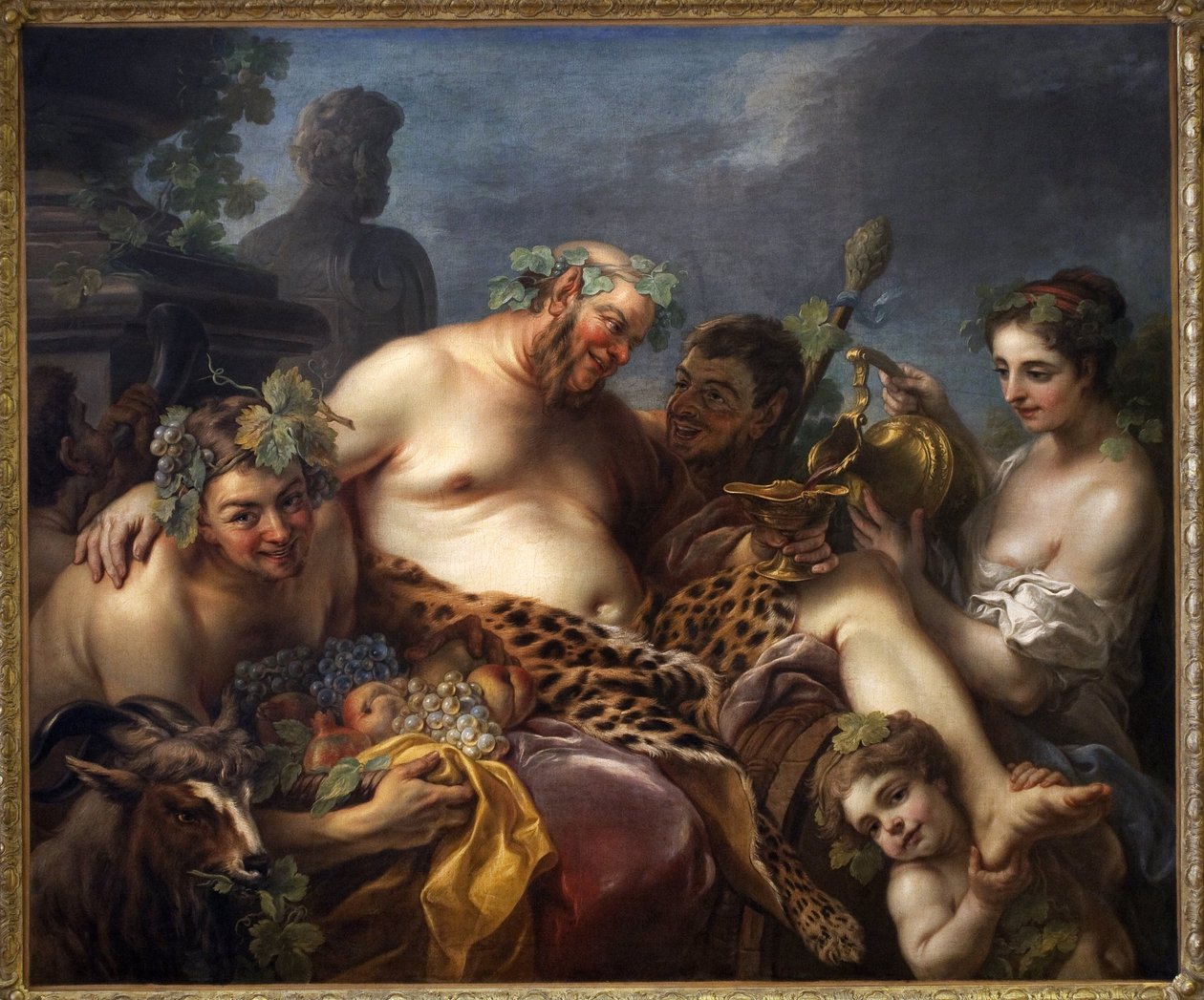 Silene är full. Målning av Carle Van Loo (1705-1765), Olja på duk av Carle van Loo